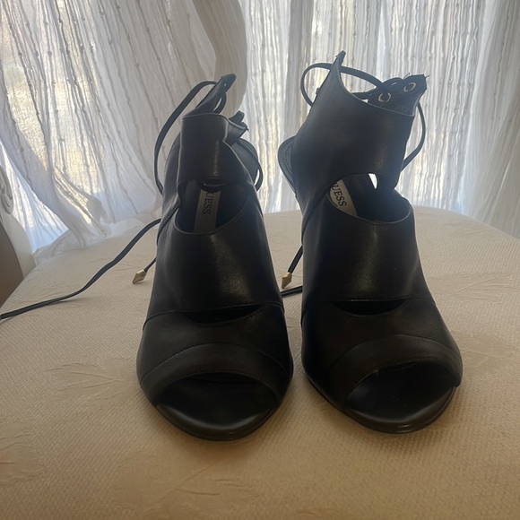 Guess Black Lace Up Back High Heels - Picture 2 of 5